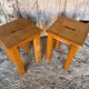 Pair of Vintage Raw Wood Stools