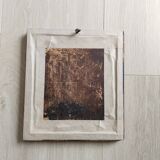 Antique Napoleon III beveled mirror, black and gold