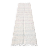 3x9 Soft Pink & Beige Turkish Woven Oushak Runner Rug, 79x266 Cm