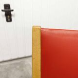 Bow wood armchair by Hugues Steiner 1960 red