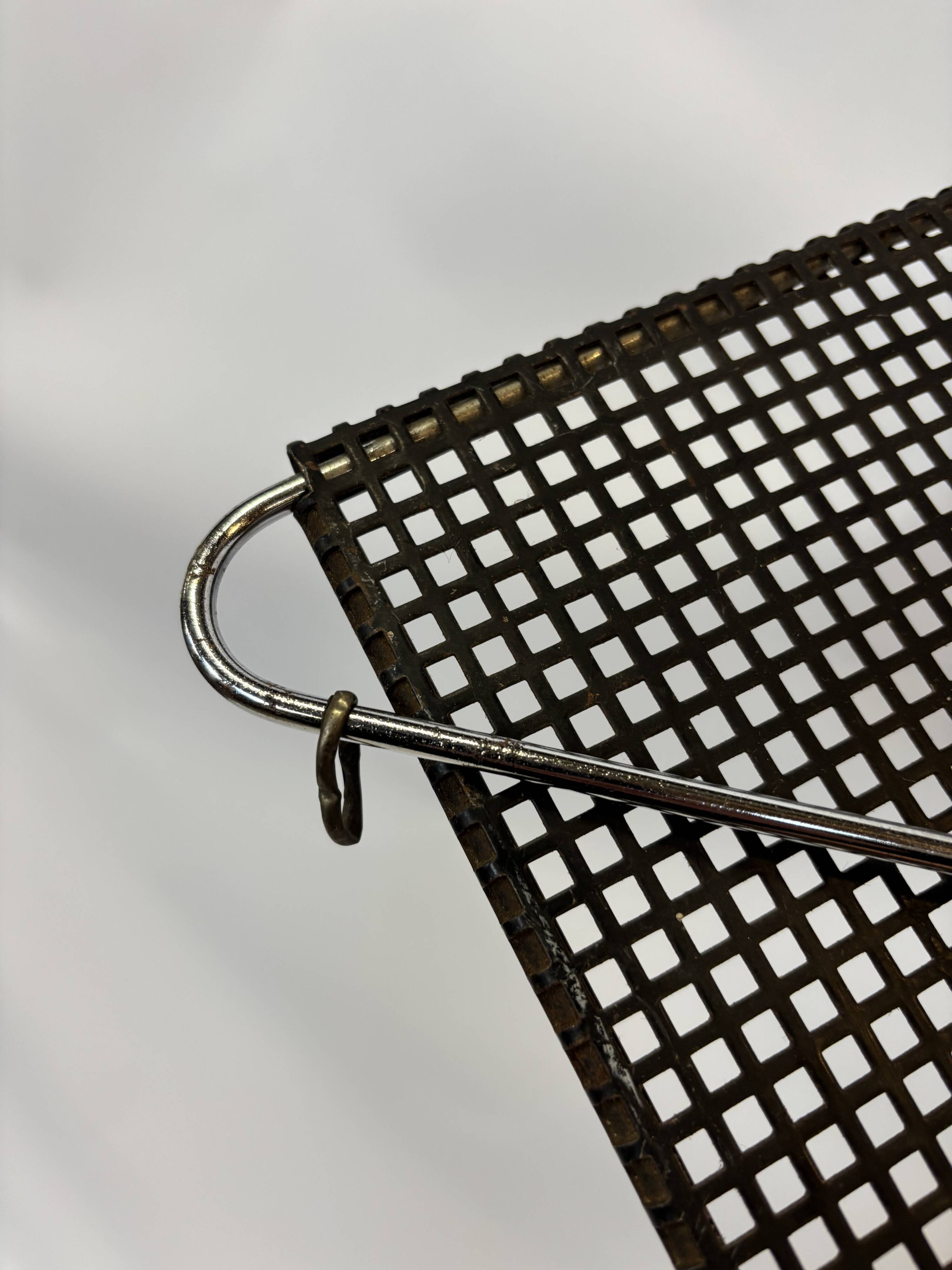 Vintage Wall rack Pilastro by Tjerk Reijenga black perforated 1960