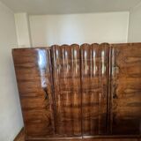 Art Deco walnut wardrobe, Central Europe, 1930s