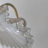 Vintage wall light in notched opaline and gilded brass