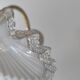 Vintage wall light in notched opaline and gilded brass