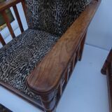 Paire fauteuils style club léopard  vintage