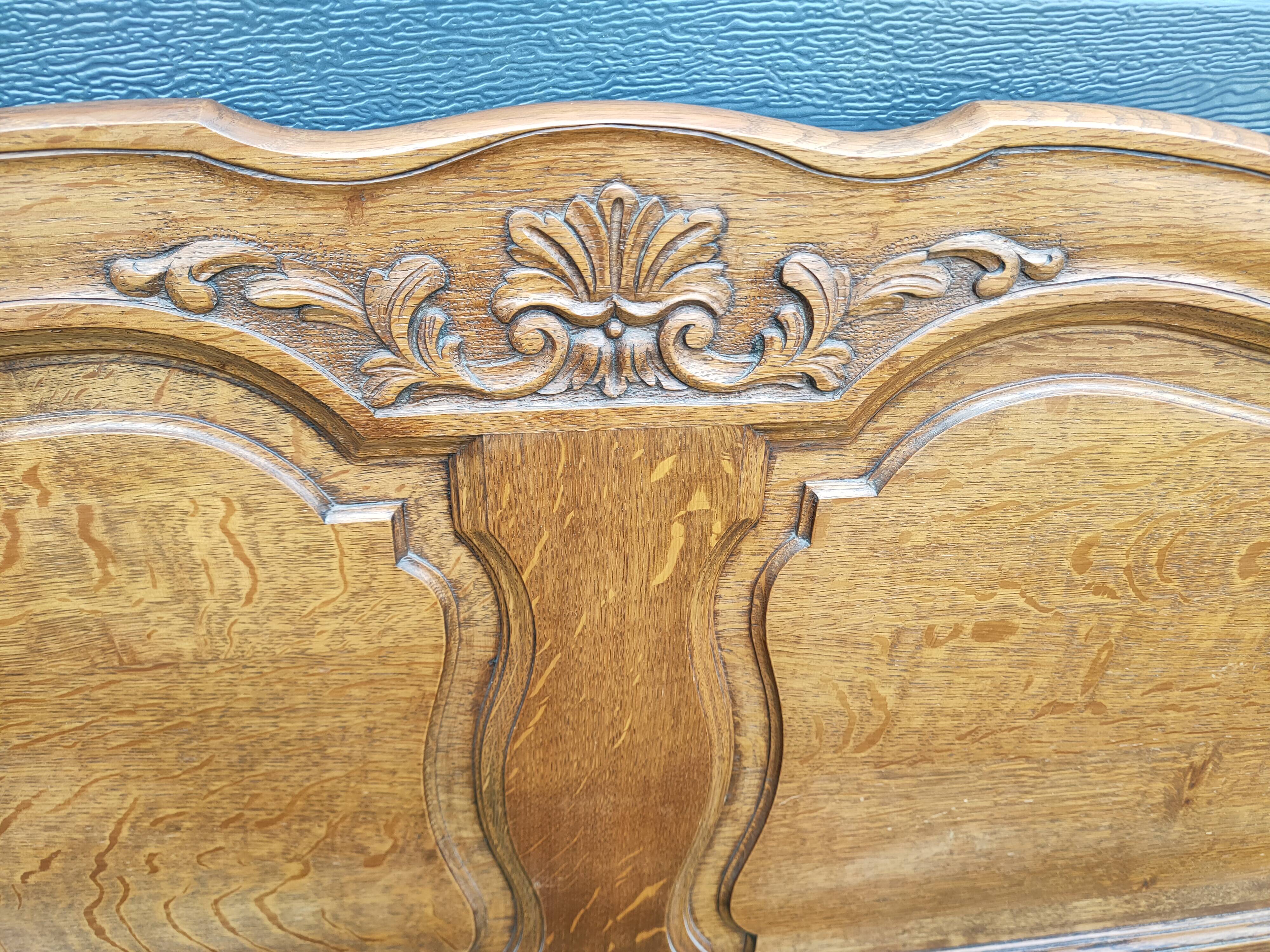 Antique solid oak headboard