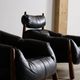 Percival Lafer MP-81 lounge chairs with ottoman in black leather, Brazil 1970s