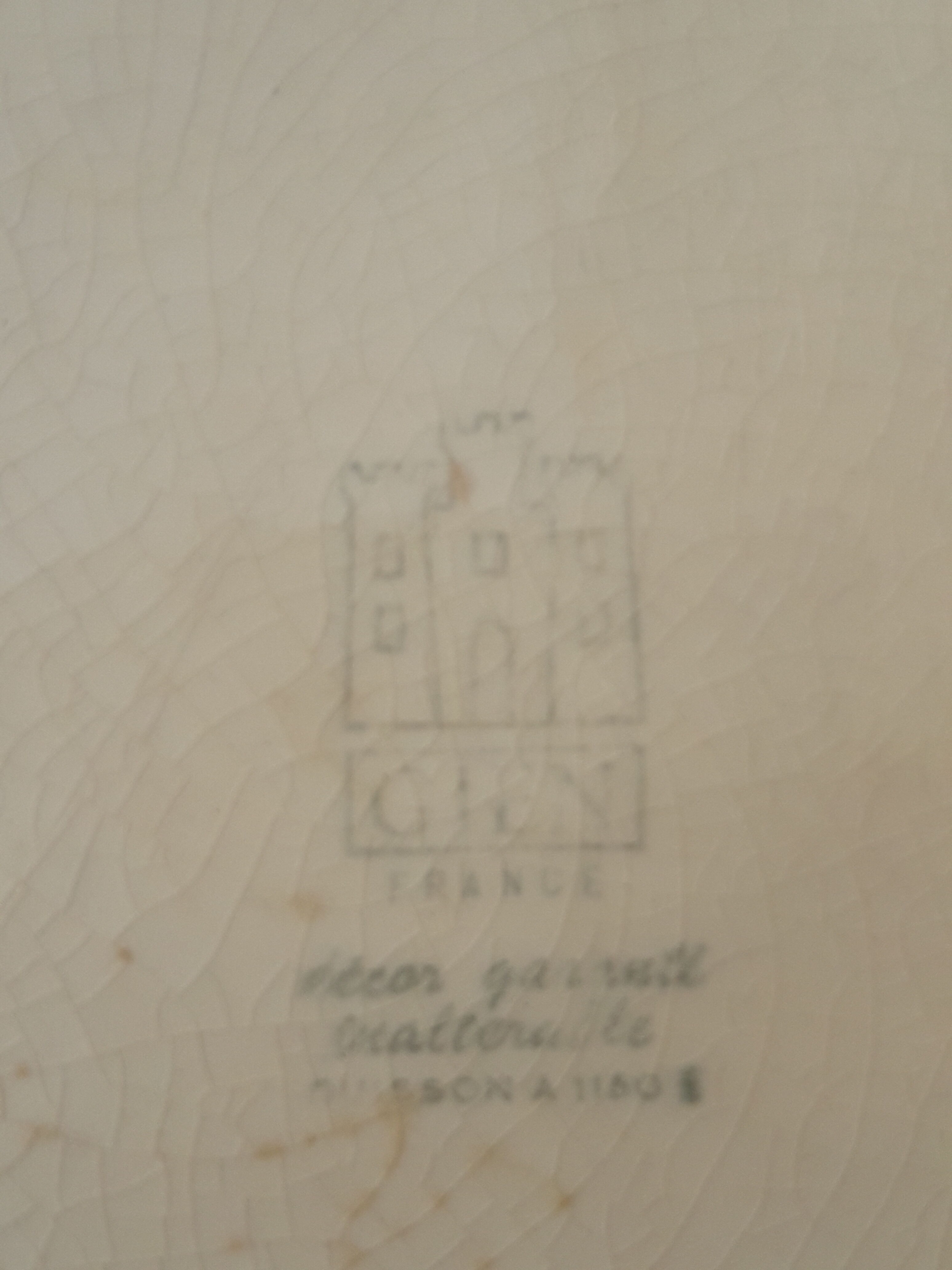 Gien earthenware plate decor bush diam 24.5 cm