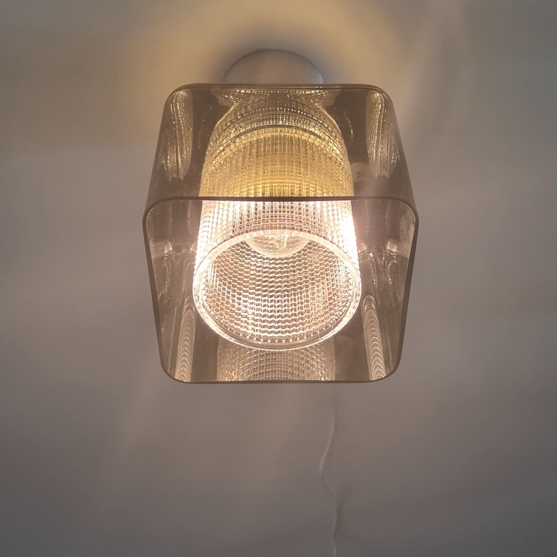 Mid century green glass ceiling light by Carl Fagerlund for orrefors, sweden, 1960s