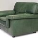 Roche Bobois lounge armchair in original green patinated leather, 1970