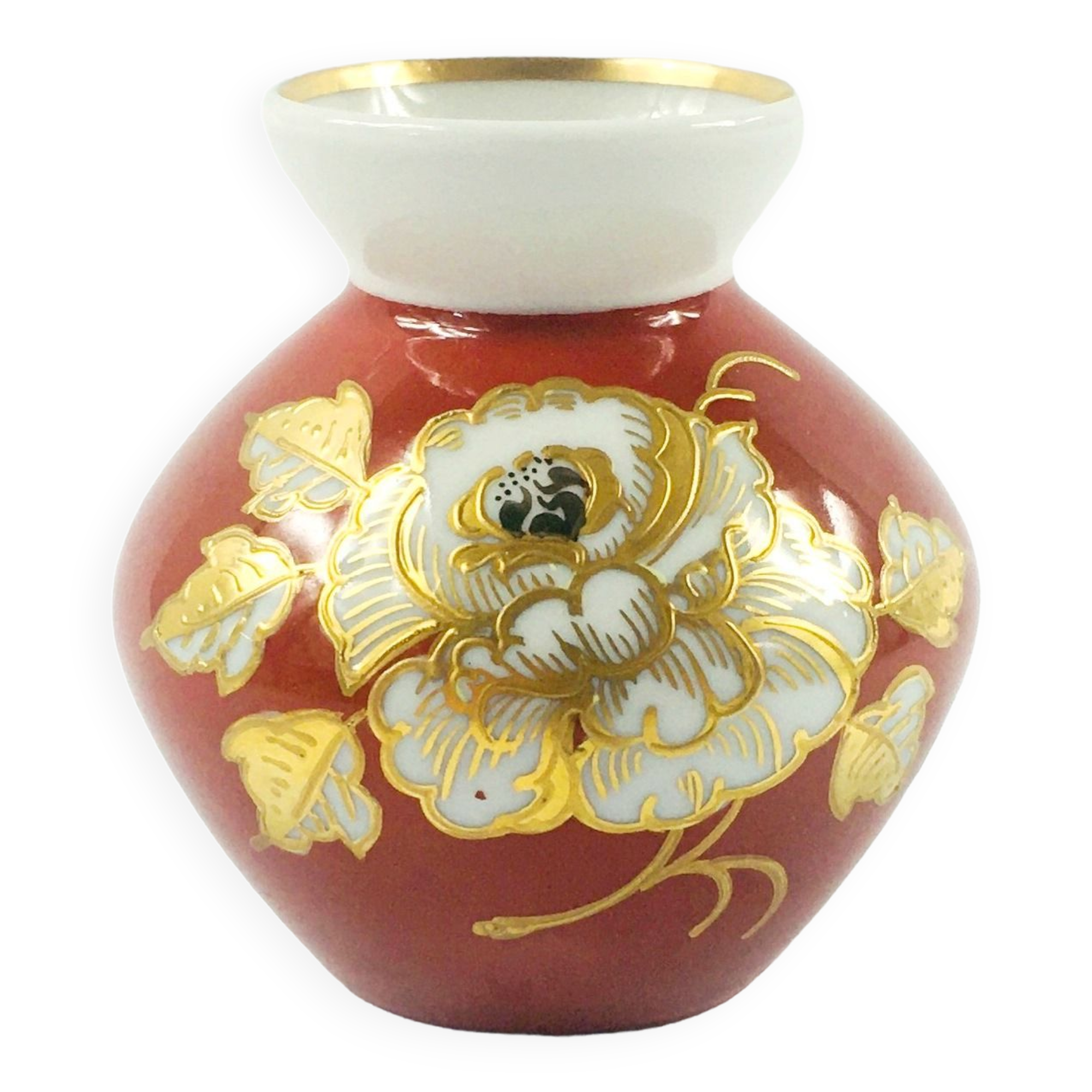 Vase en porcelaine peint à la main de Wallendorf (Allemagne de l’Est, années 1960/70)