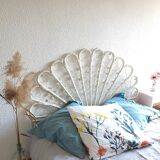 Peacock-style rattan headboard