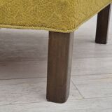 1950s, Danish vintage chair, light green cotton/wool fabric, beech wood.