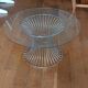 vintage 70s round designer coffee table with wire base