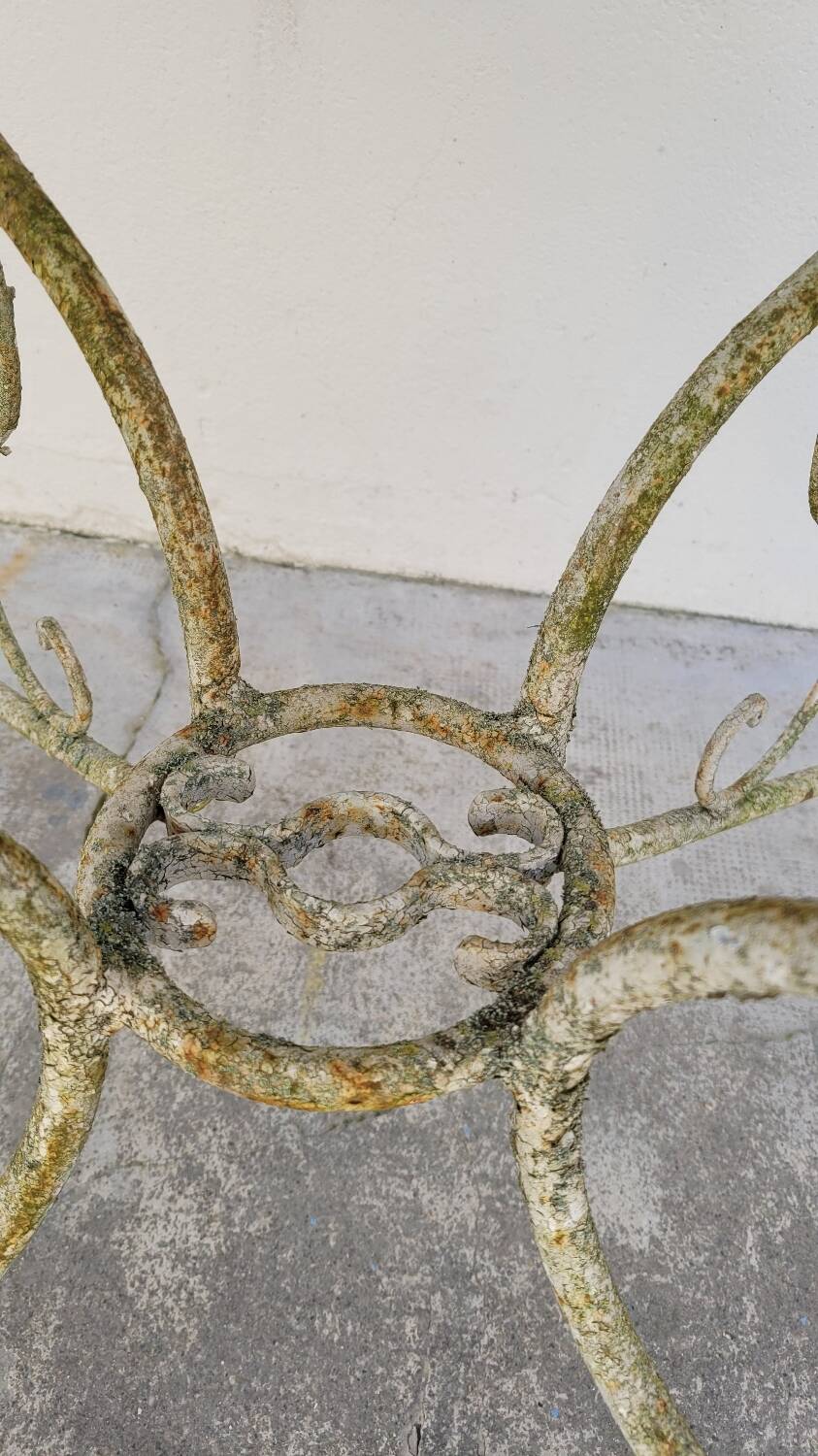 Round Wrought Iron Garden Table 1900s