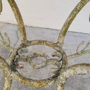 Round Wrought Iron Garden Table 1900s
