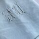 Drap ancien en lin et coton teinté en céladon