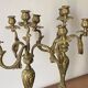 Pair of Louis XV style gilt bronze candlesticks / candelabras - H: 49 cm