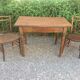 Wooden bistro table, two chairs