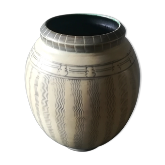 Vase en céramique, france 1960/70, signé