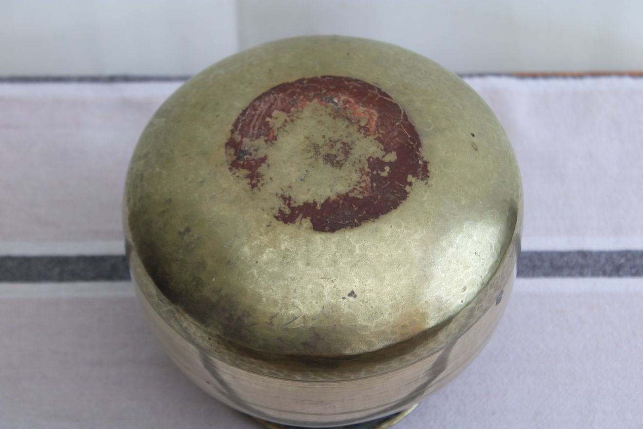 Golden brass vase
