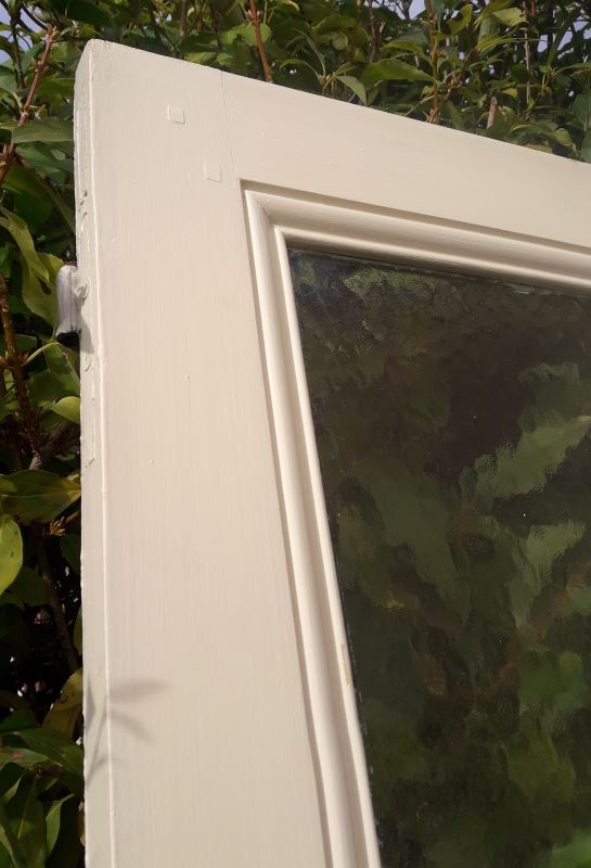 Old translucent glass communication door 82.5x214.2cm