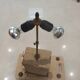 Imposing pair of lamps in Burgundy stone and brass art deco period