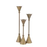 Trio of brass candlesticks, 1970s