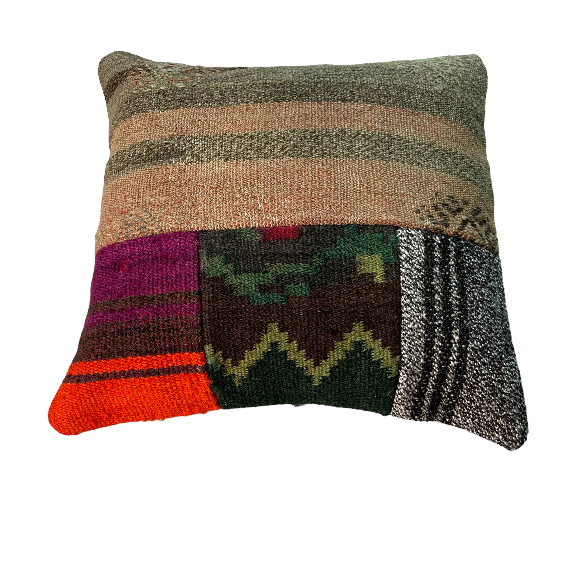 Vintage turkish kilim cushion cover 40 x 40 cm