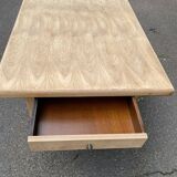 Renovated farmhouse dining table in raw wood 180cm 20th century