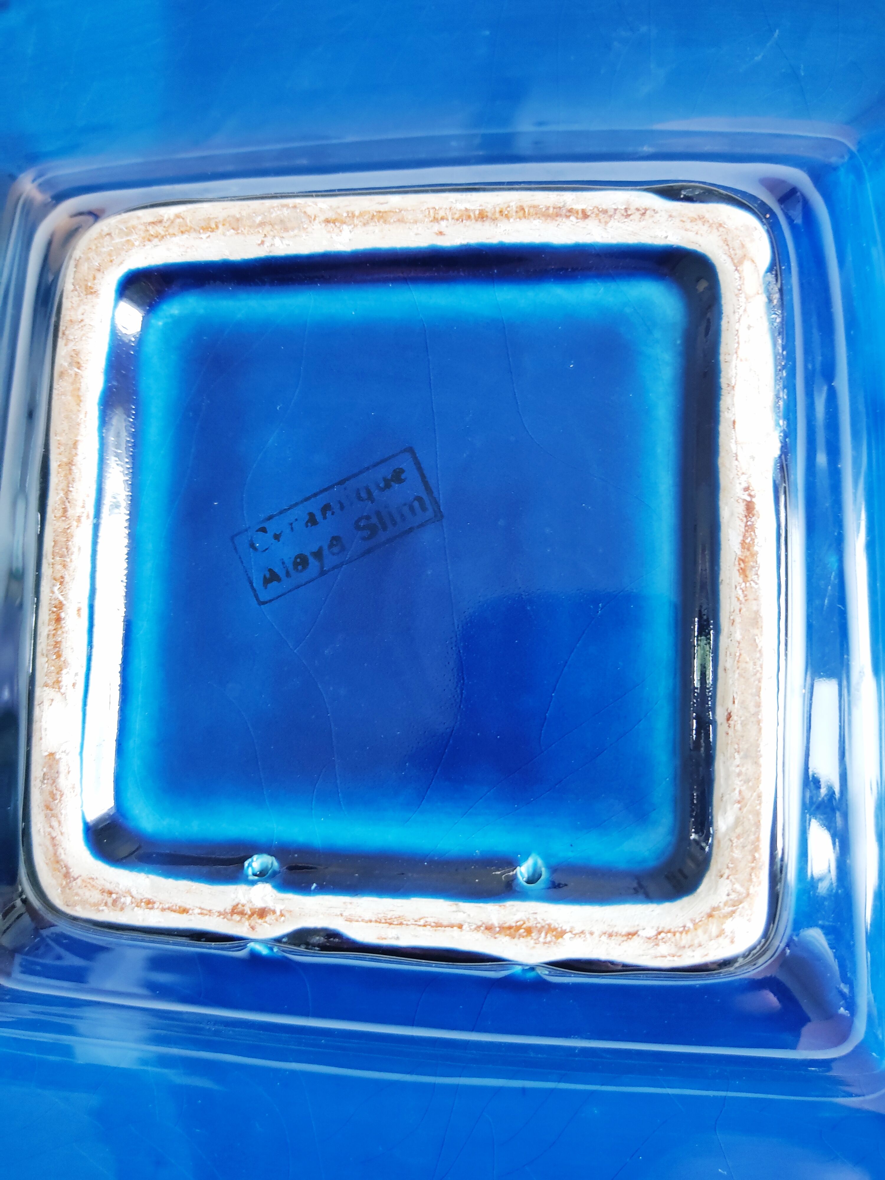 Empty square pocket oriental turkish ceramic