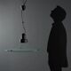 Vintage ceiling light in glass and enamelled metal, design, Italy, 1980s