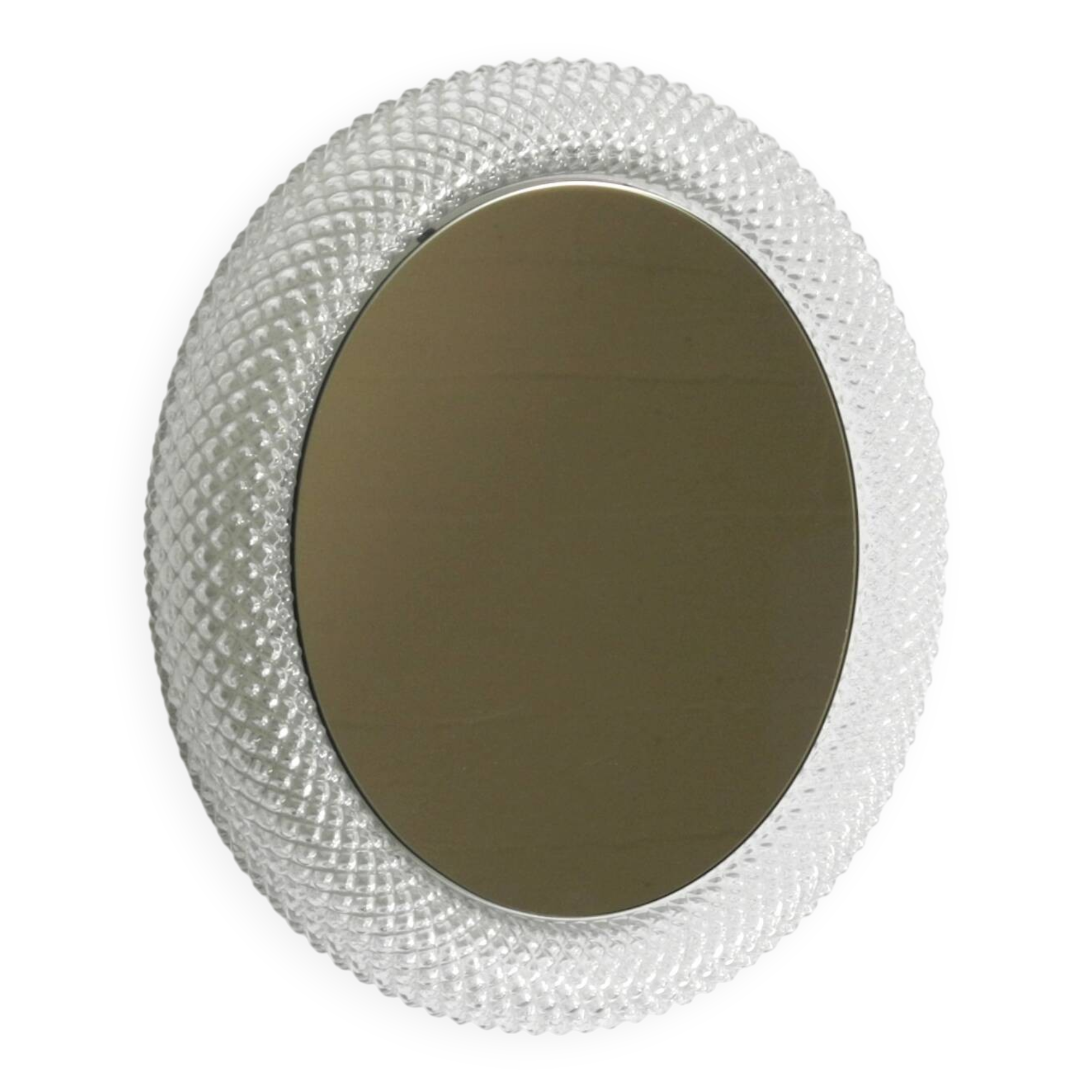 Stunning 1960s illuminated Limburg crystal glass wall mirror