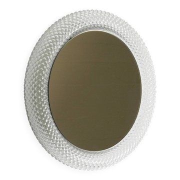 Stunning 1960s illuminated Limburg crystal glass wall mirror