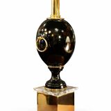 Black lamp in Hollywood Regency style