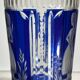 Cristal de Bohême, set de 2 verres doublé taillé bleu cobalt, ca 1900