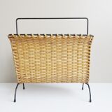 Magazin rack made of rattan and iron