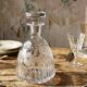 Antique cut and engraved crystal carafe with floral decoration, Bohemia, 19th-20th century.