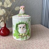 Pot chouette hibou en barbotine - céramique zoomorphe