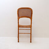 Vintage organic style chair in faux bamboo and caning - 1960s
