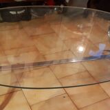 Chrome and glass coffee table (oval or rectangle)