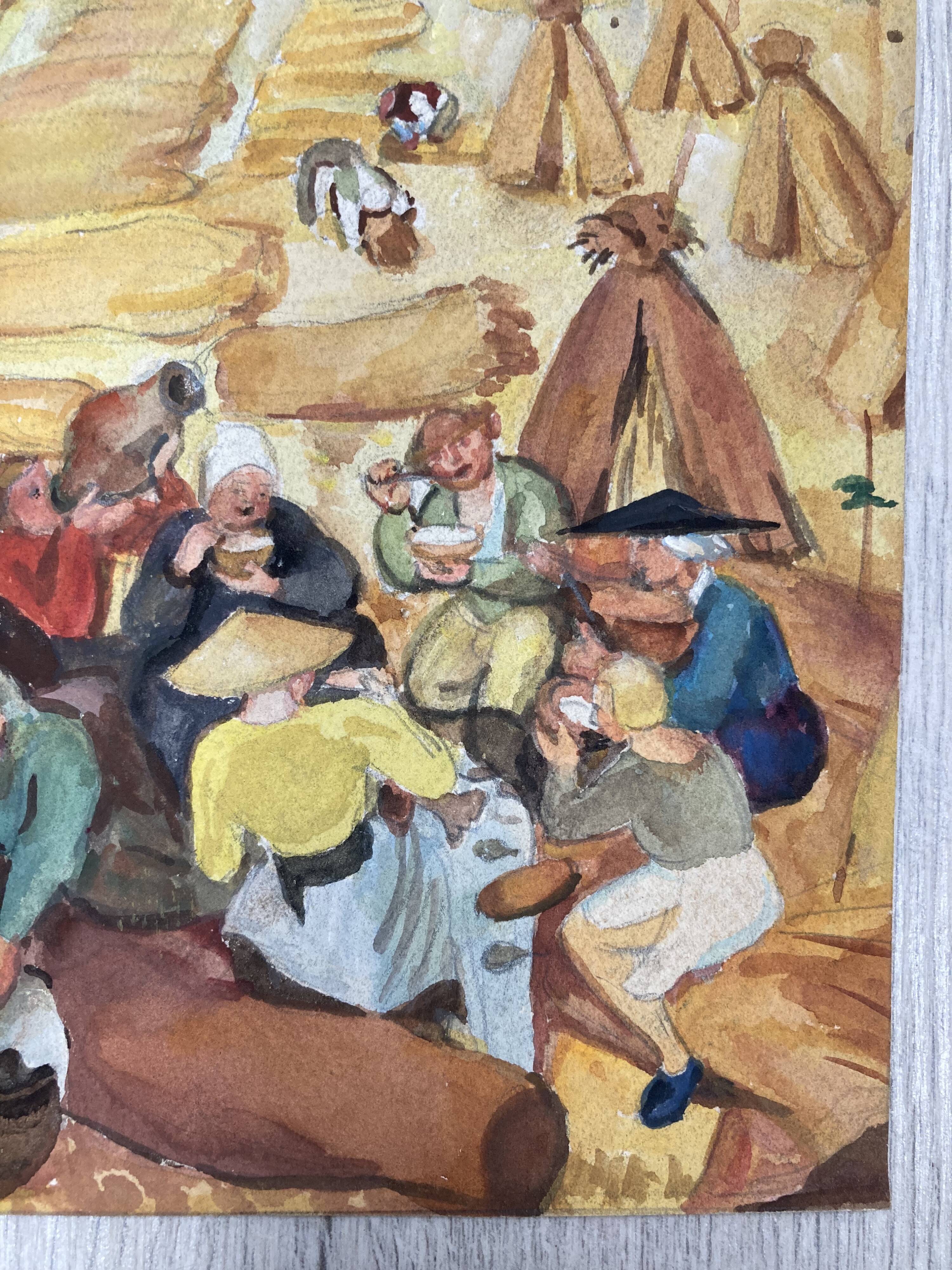 Vintage landscape watercolor