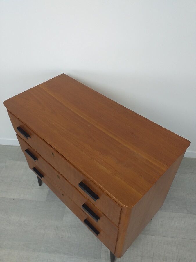 Commode scandinave années 60 teck vintage pieds compas