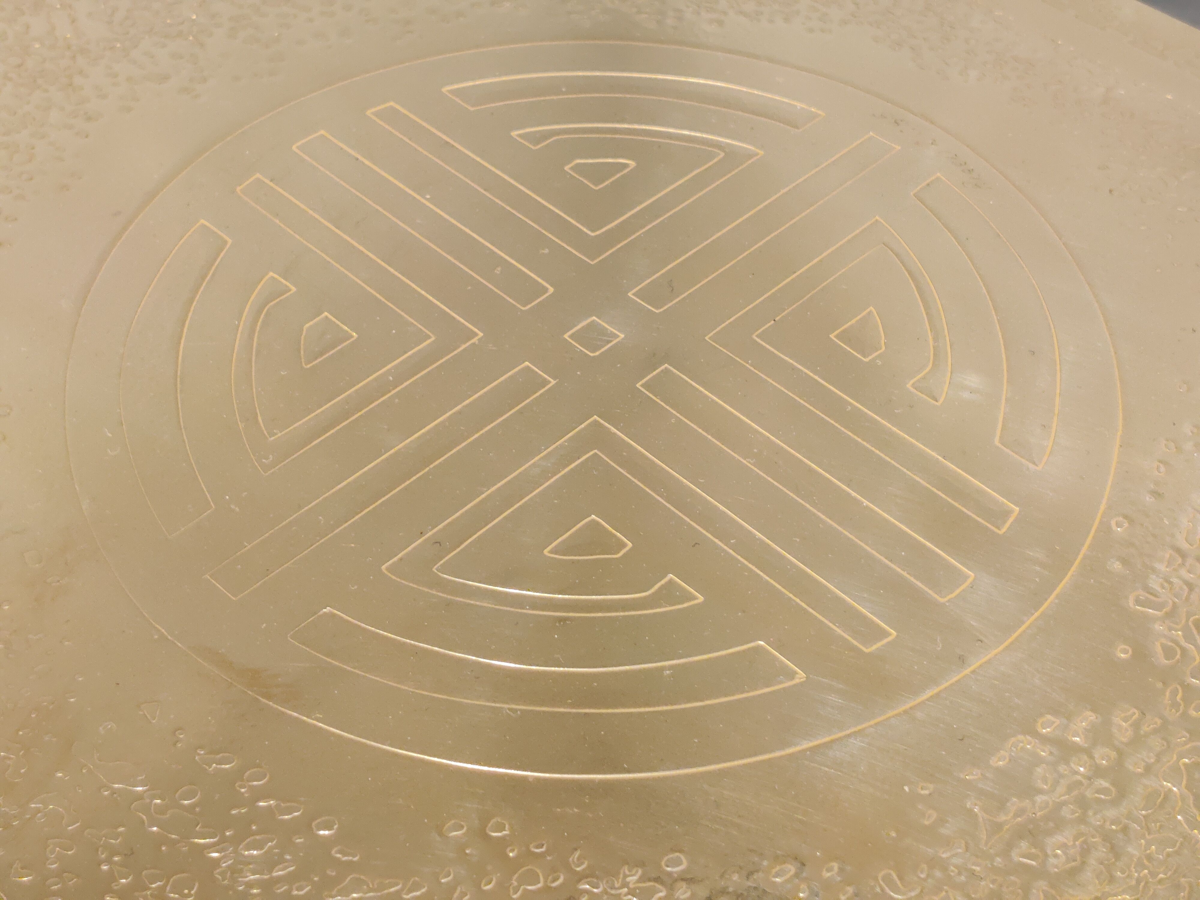 Vintage etched brass coffee table by Ricco D, 1970s
