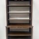 Wall library in two sections in Louis XV style made of solid oak, 20th century.