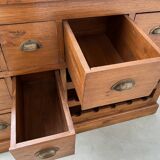Two-sided paneled counter, bottle storage