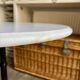 Bistro table in grey marble and black cast iron ⌀ 60 cm