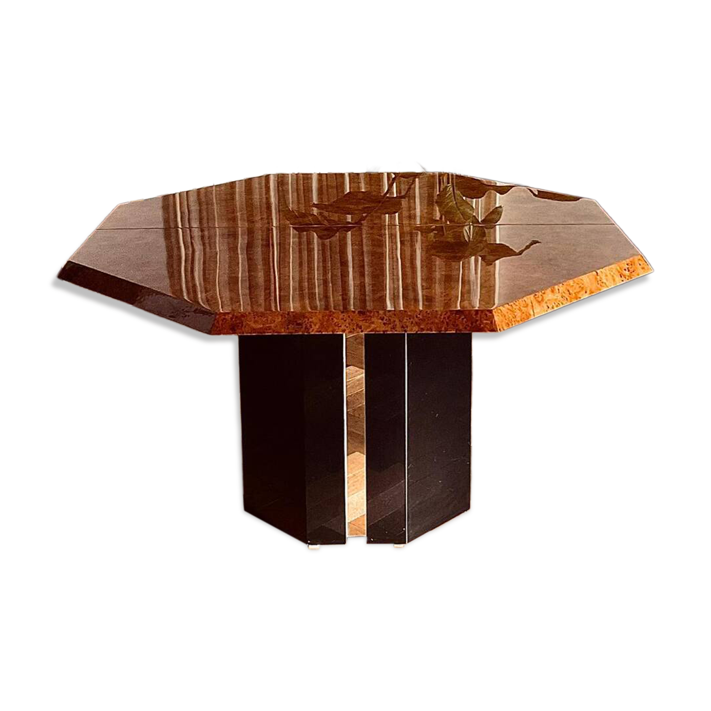 Dining table elm burl Roche Bobois Jean Claude Mahey vintage