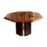 Dining table elm burl Roche Bobois Jean Claude Mahey vintage