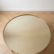 Round golden mirrored retro coffee table